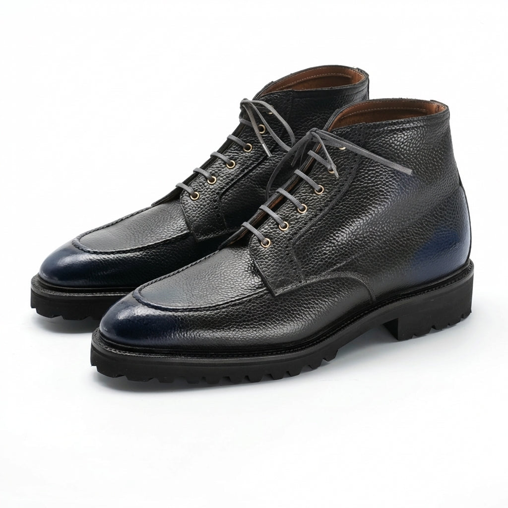 Haring Moc Toe Derby Boot in Orion Patina by Norman Vilalta Bespoke Shoes in Barcelona