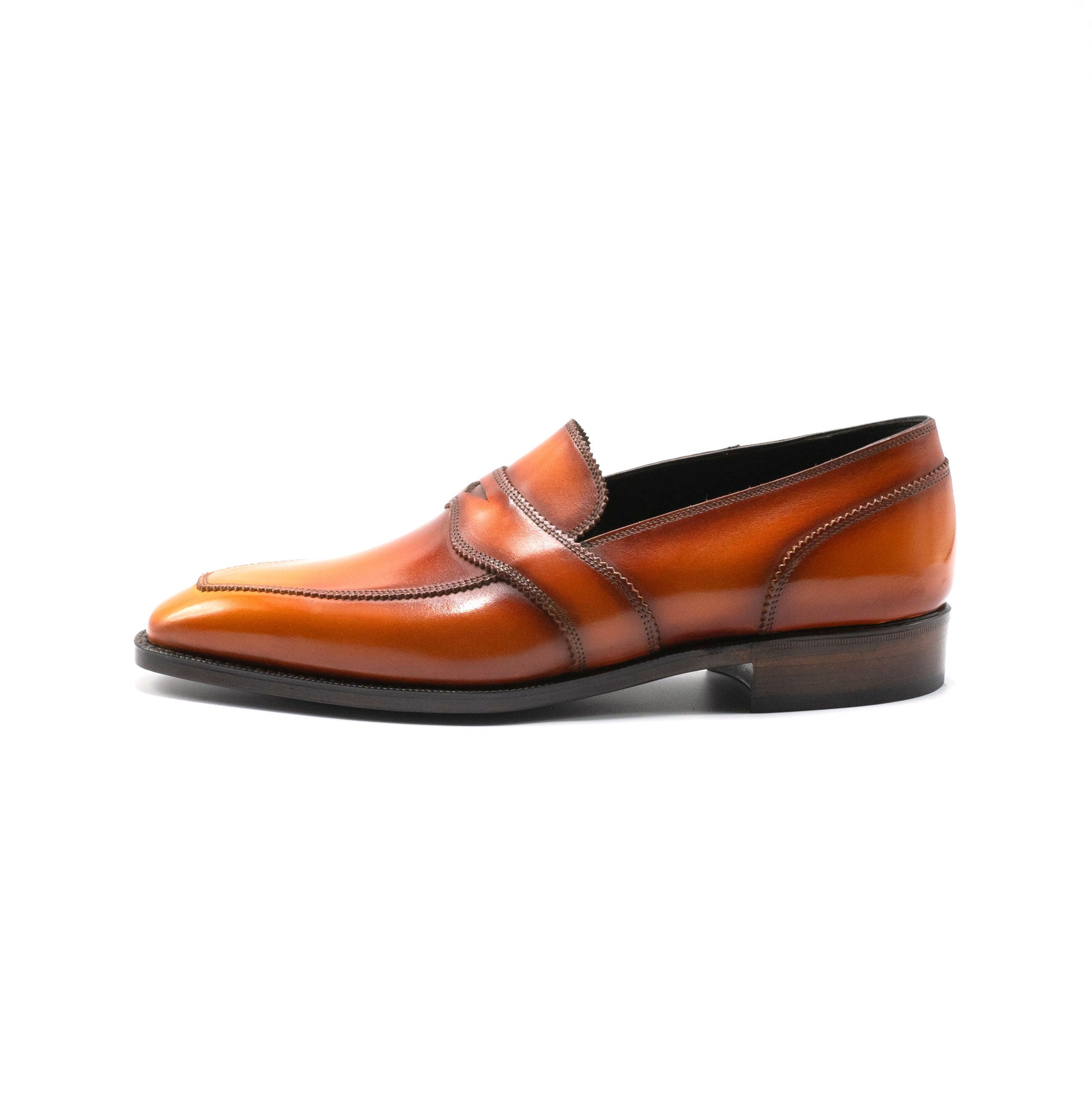 James Penny Loafer in handmade Levante patina by Norman Vilalta Bespoke Shoes Barcelona, Spain.