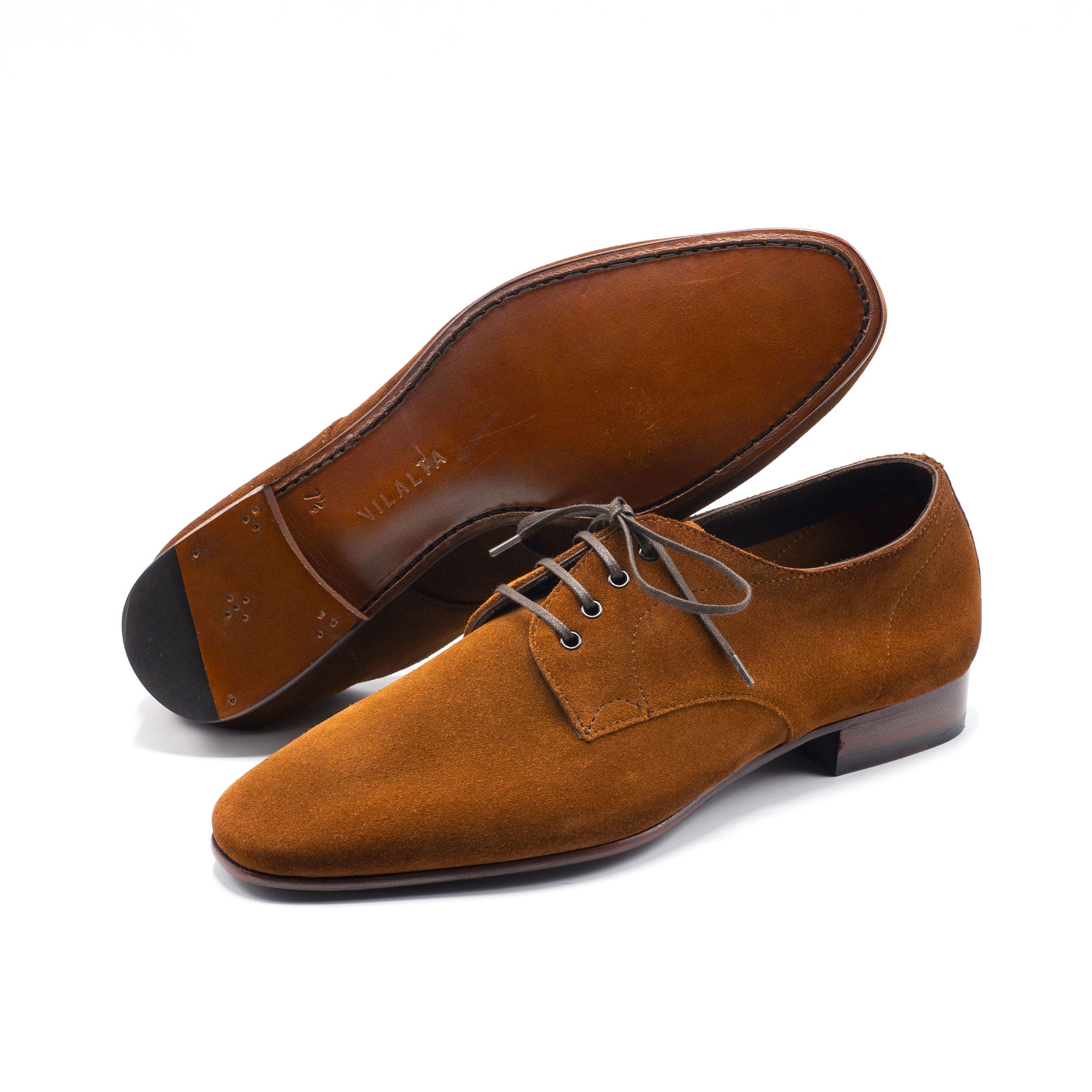 Pablo Derby in brown suede by Norman Vilalta Bespoke Shoemakers