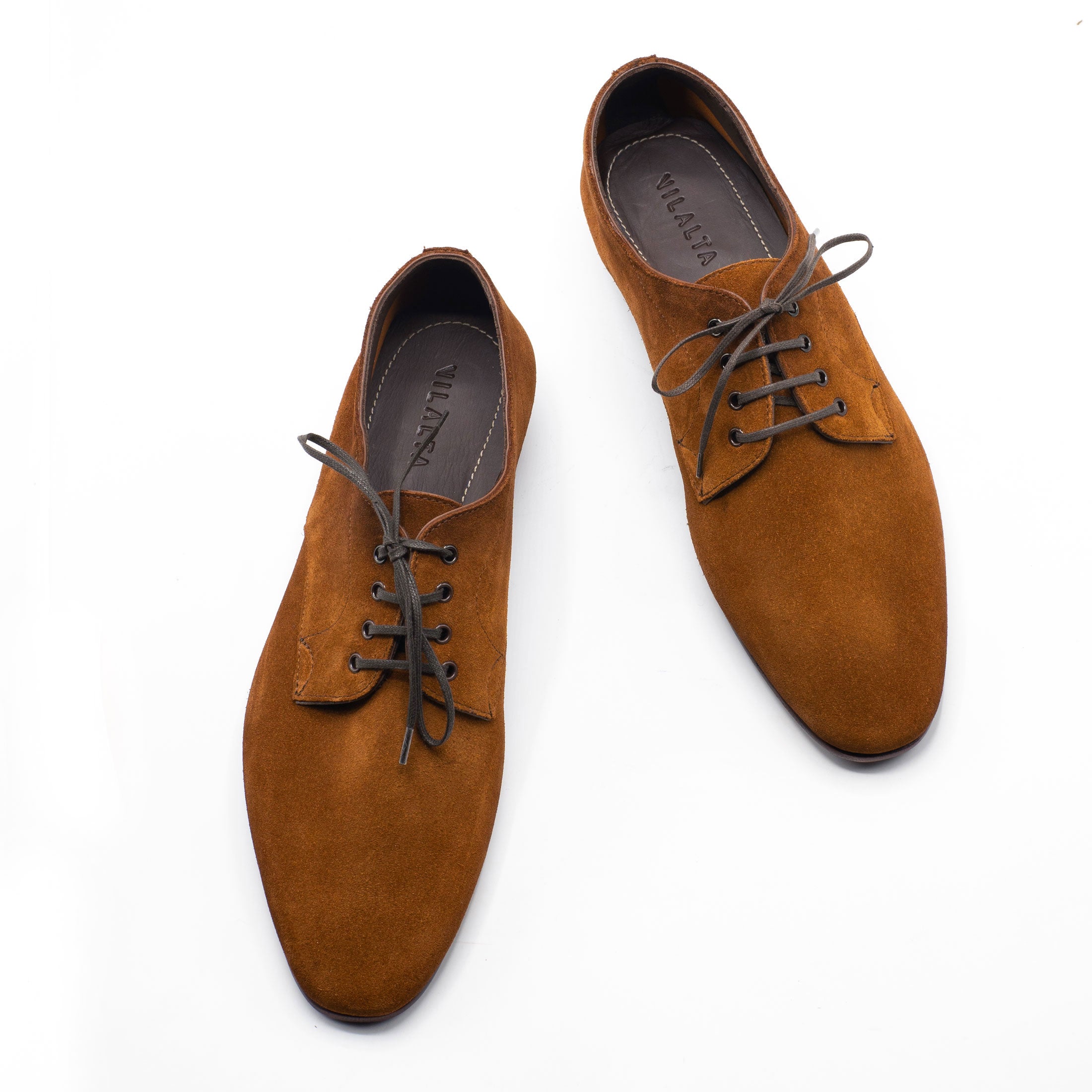 Pablo Derby in brown suede by Norman Vilalta Bespoke Shoemakers