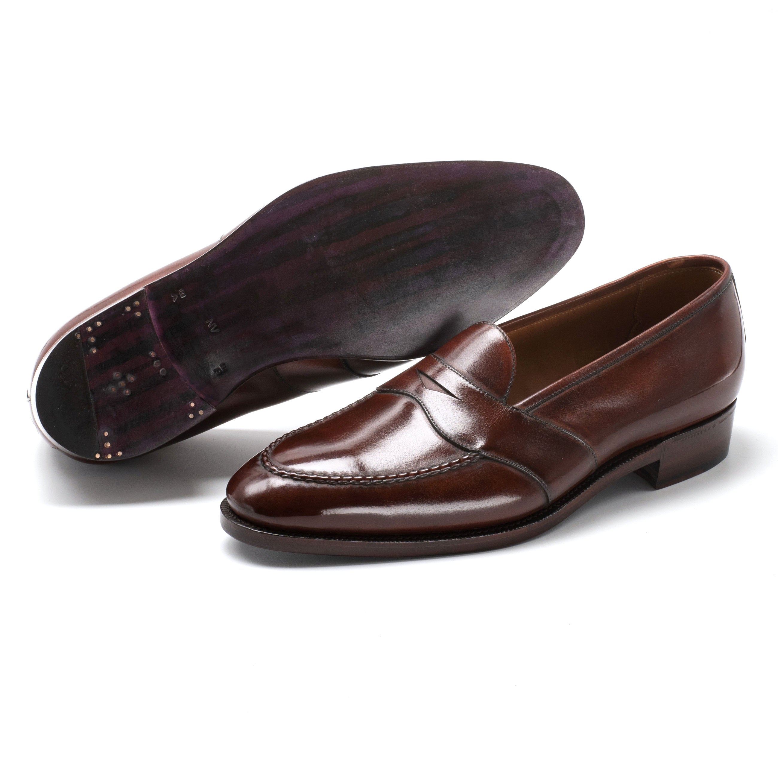 Piet Penny Loafer in Marron Mediterraneo by Norman Vilalta Bespoke Shoes in Barcelona, Spain.