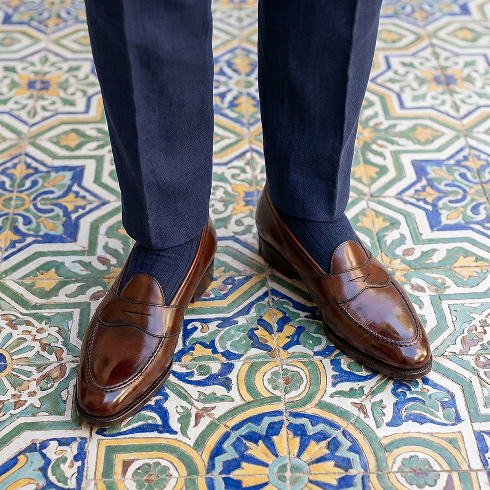 Piet Penny Loafer in Marron Mediterraneo by Norman Vilalta Bespoke Shoes in Barcelona, Spain.
