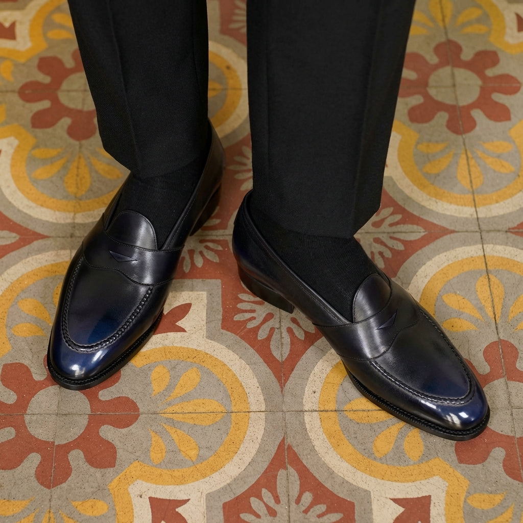 Piet Penny Loafer in Orion Patina by Norman Vilalta Bespoke Shoes Barcelona