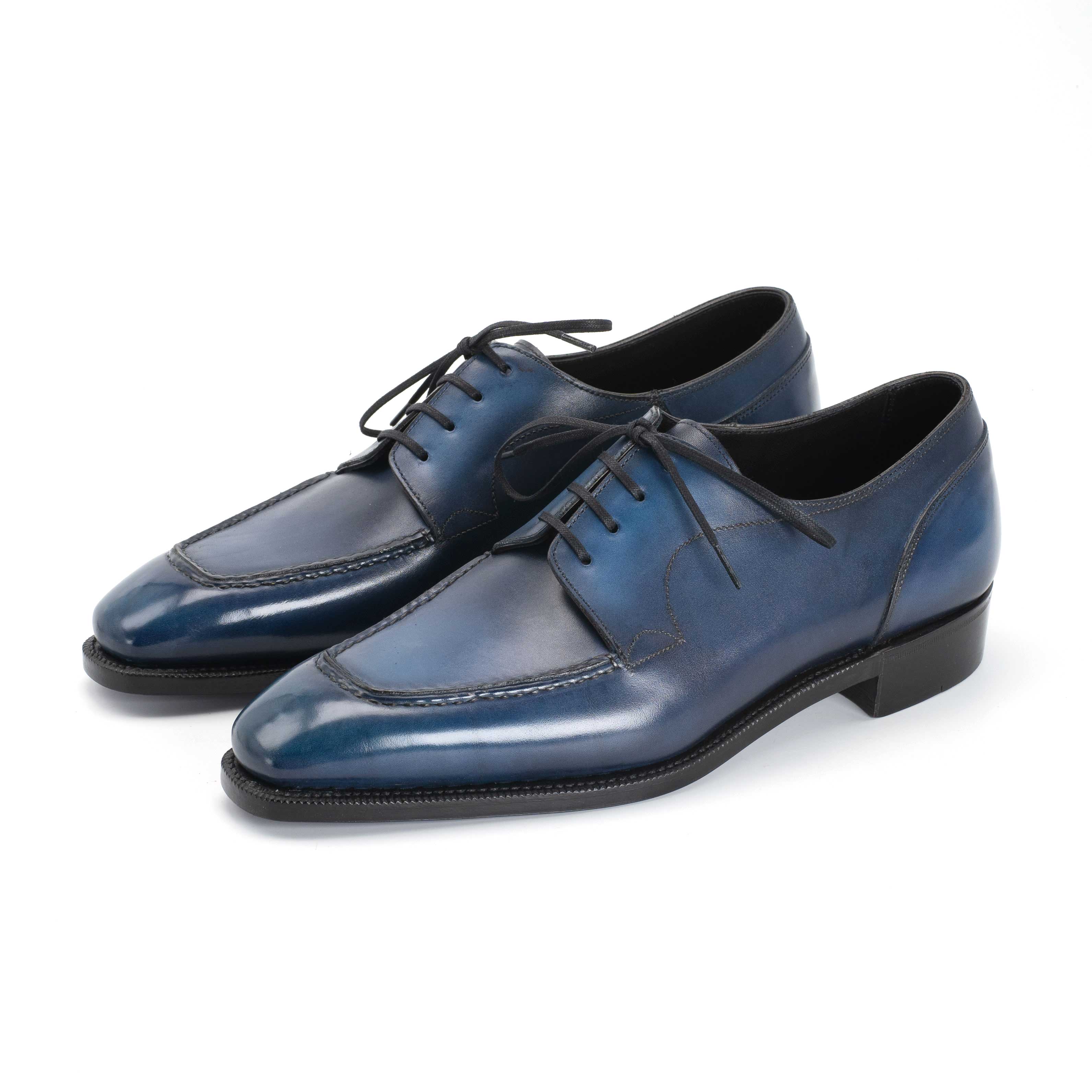 Tete Moc Toe Derby - Morpho Blue Handmade Patina