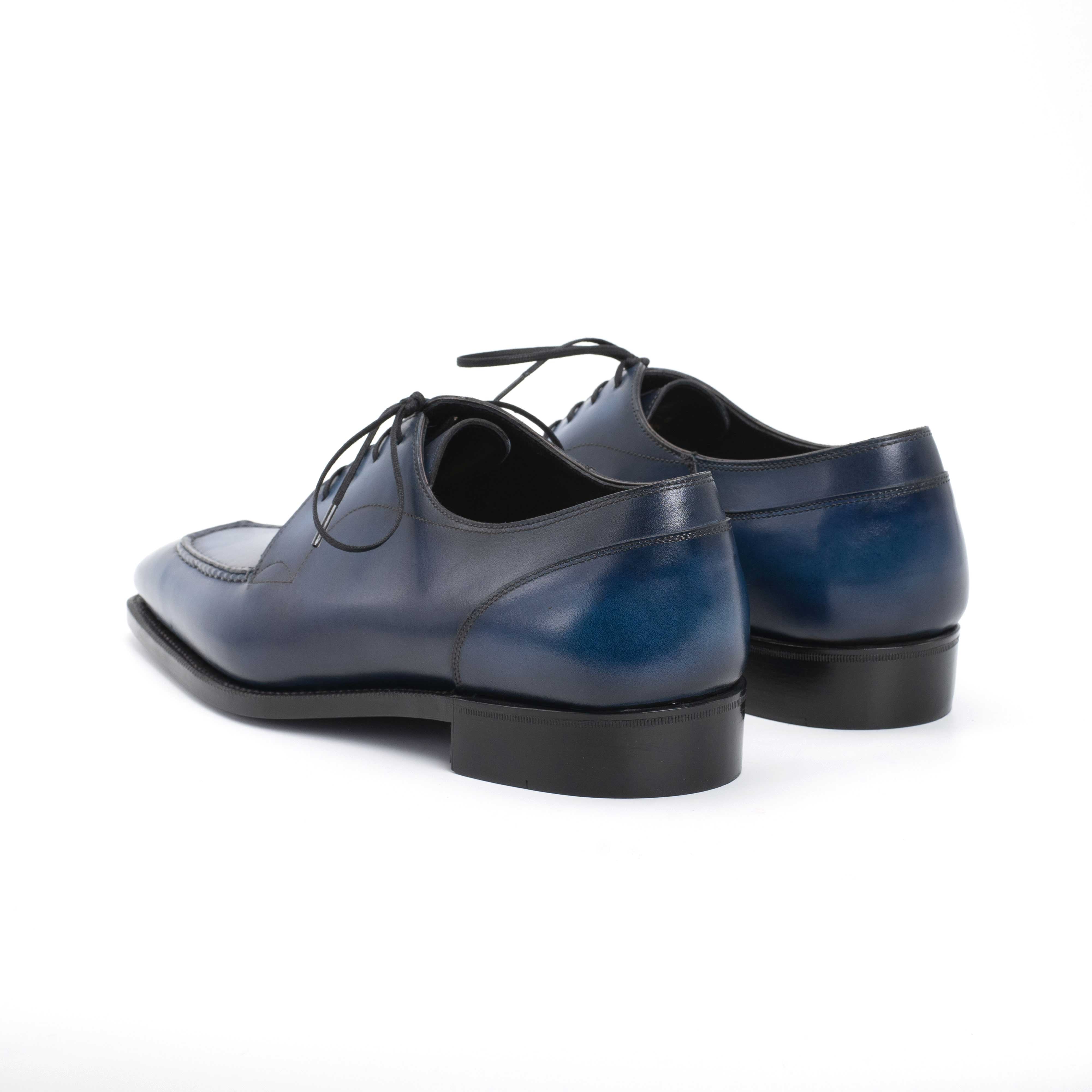 Tete Moc Toe Derby - Morpho Blue Handmade Patina