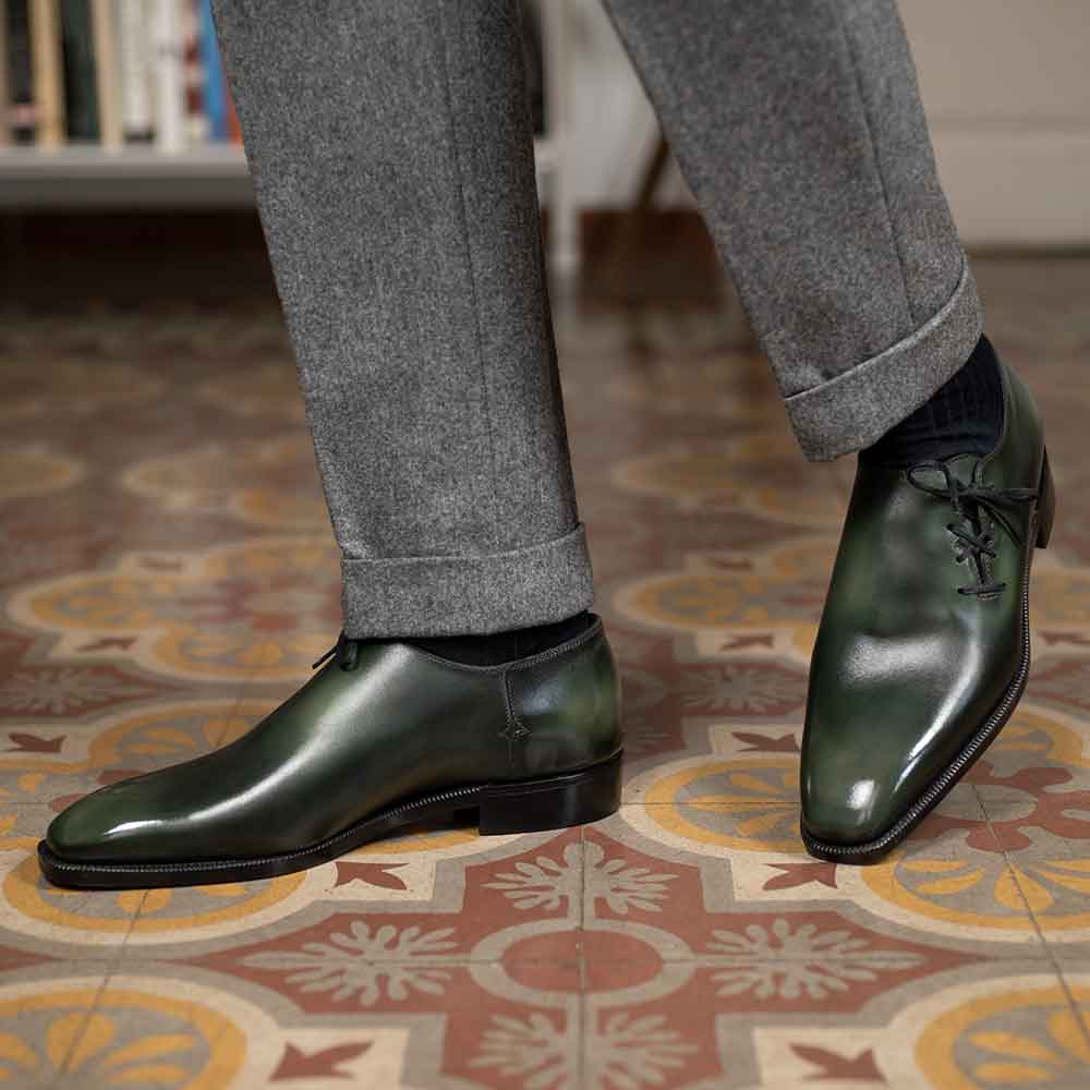 Wholecut Oxford Shoe -  Antique Jade