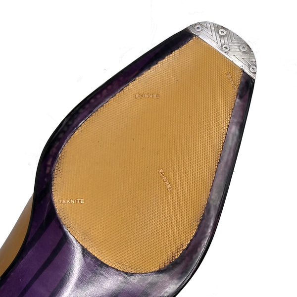 custom rubber encrusted leather sole