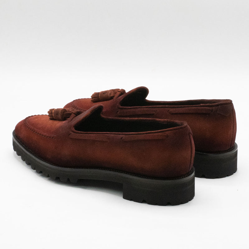 Manolo Tassel Loafer MTO - Dirty Red Suede