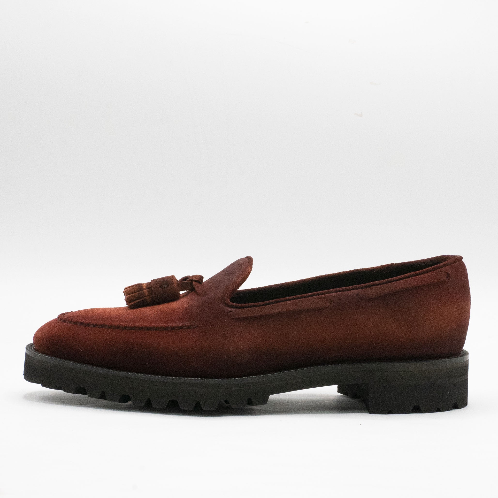 Manolo Tassel Loafer MTO - Dirty Red Suede