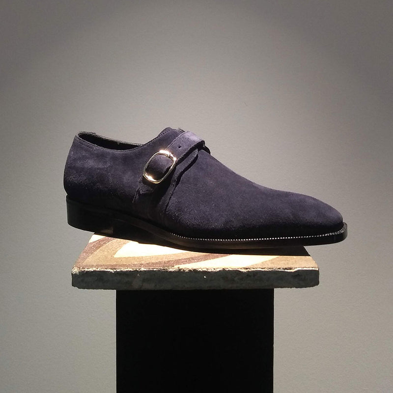 Super Monk Shoe (Limited Edition MTO with The Hand) - Navy Suede